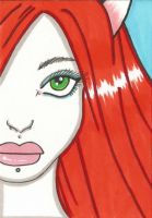 Flowing red hair